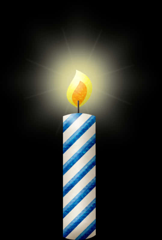 Illuminated Striped Candle