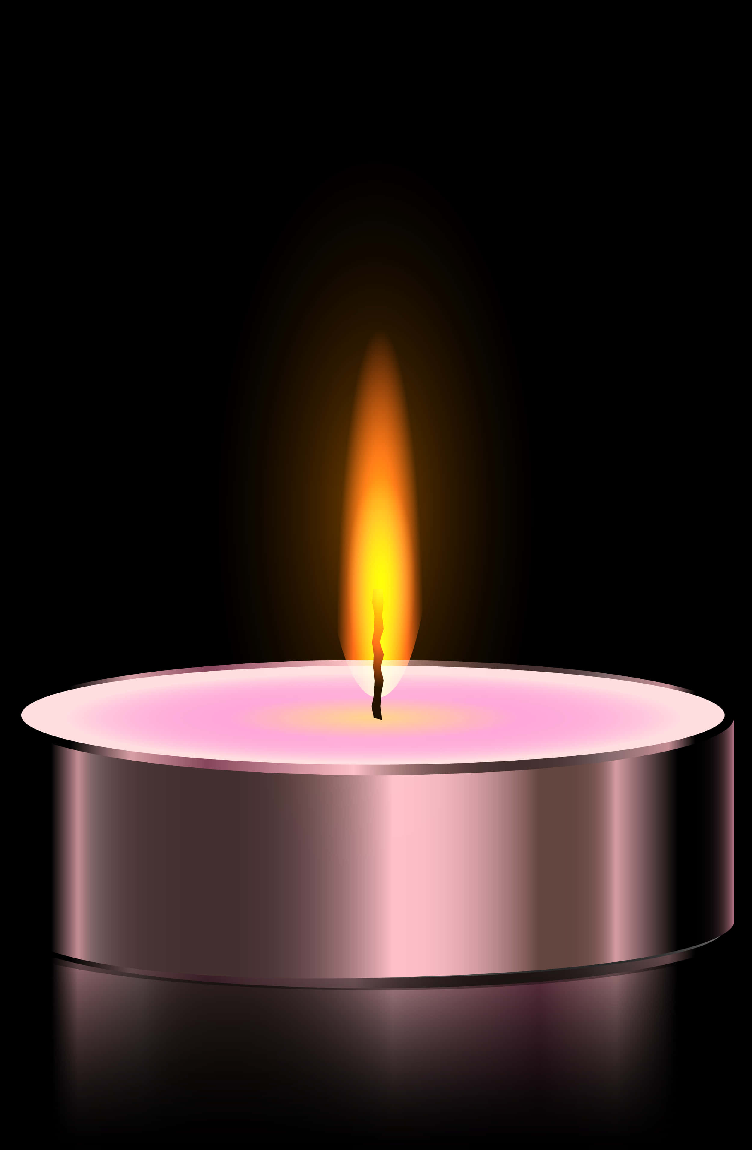 Illuminated Tealight Candle Flame