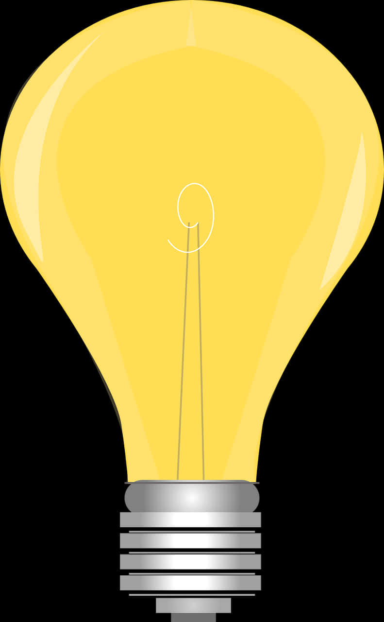 Illuminated Yellow Light Bulb Graphic