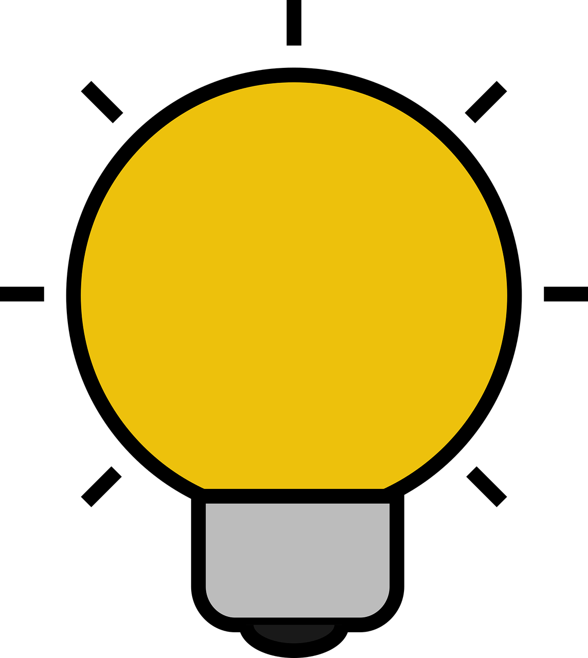 Illuminated Yellow Light Bulb Idea Graphic