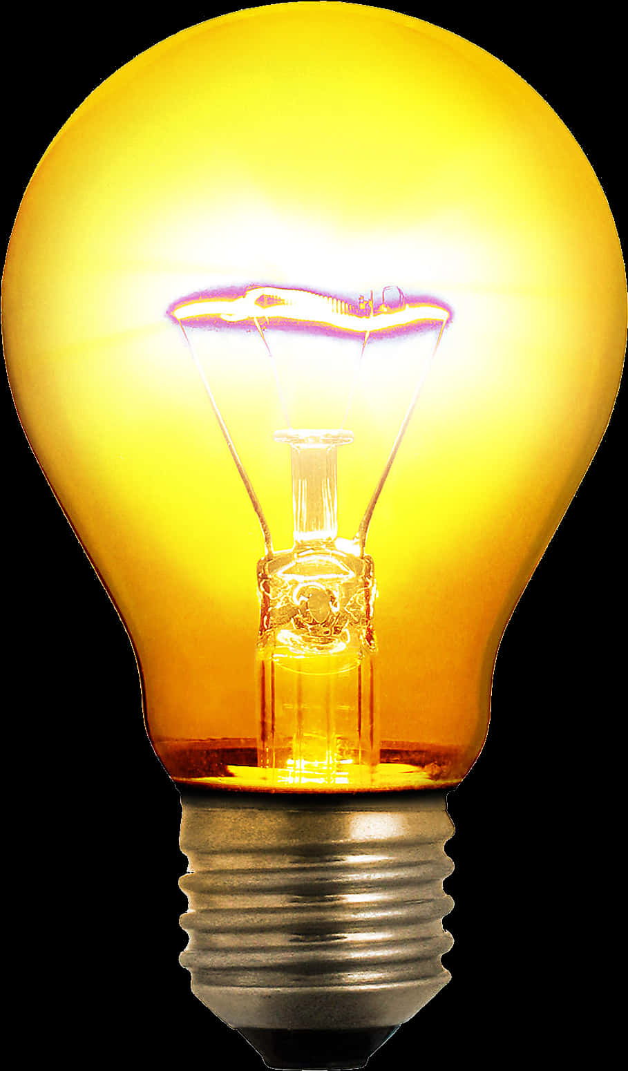 Illuminated Yellow Light Bulb