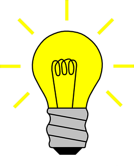 Illuminated Yellow Lightbulb Graphic