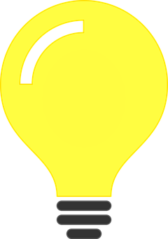 Illuminated Yellow Lightbulb Graphic