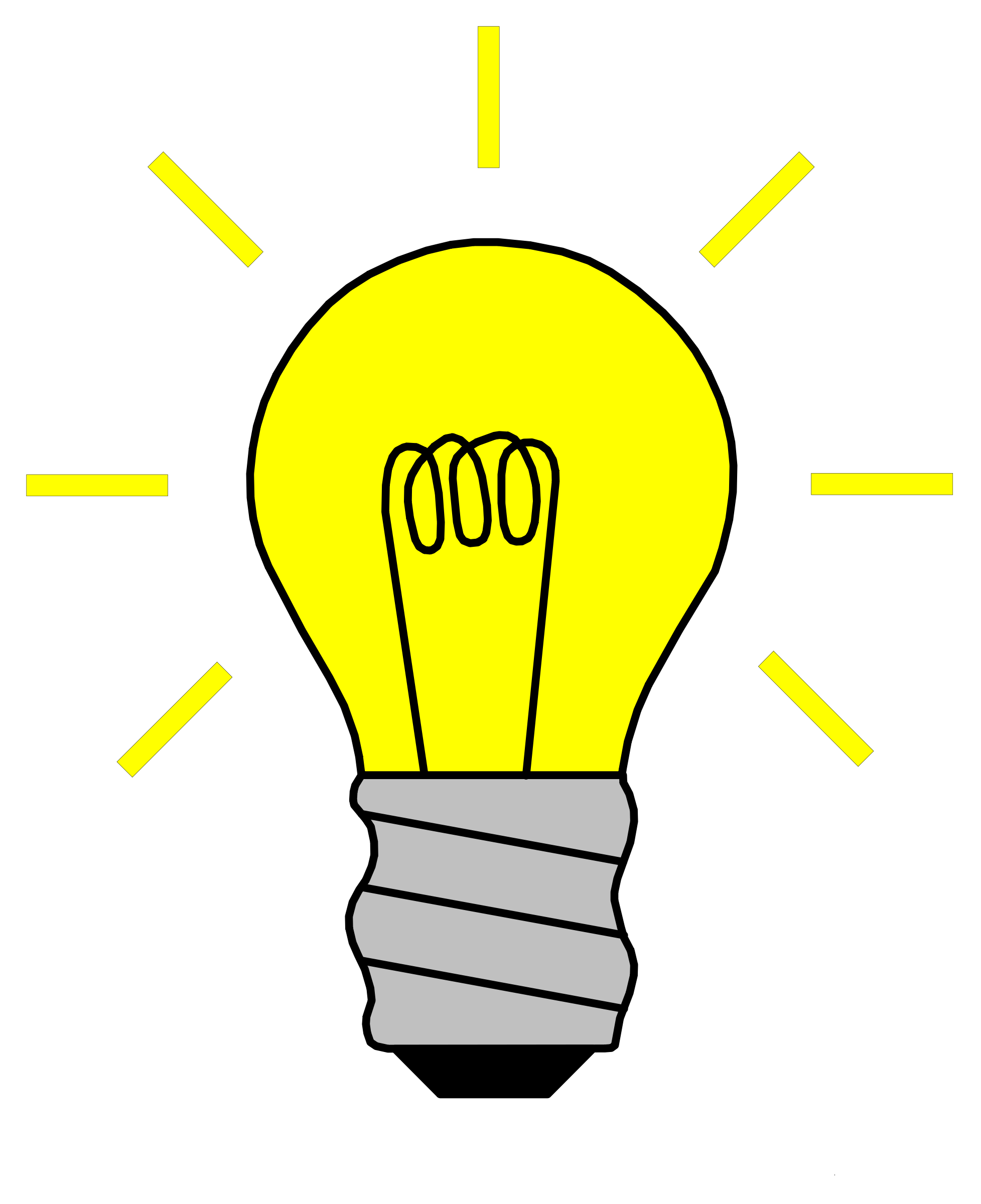 Illuminated Yellow Lightbulb Graphic