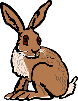 Illustrated Brown Rabbit Graphic