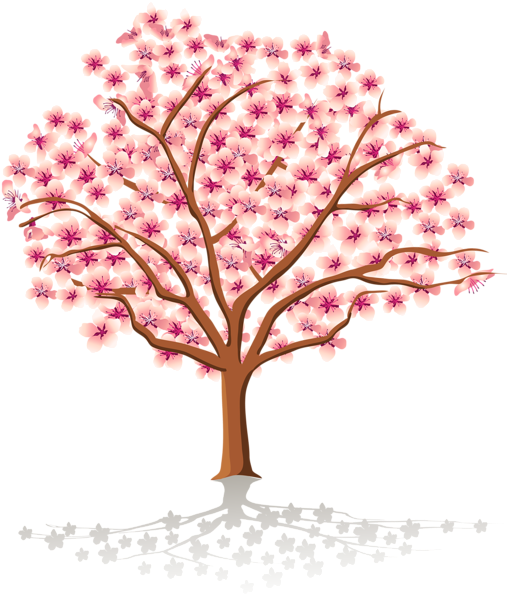 Illustrated Cherry Blossom Tree