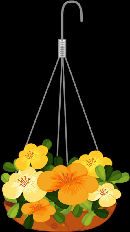 Illustrated Hanging Flower Pot