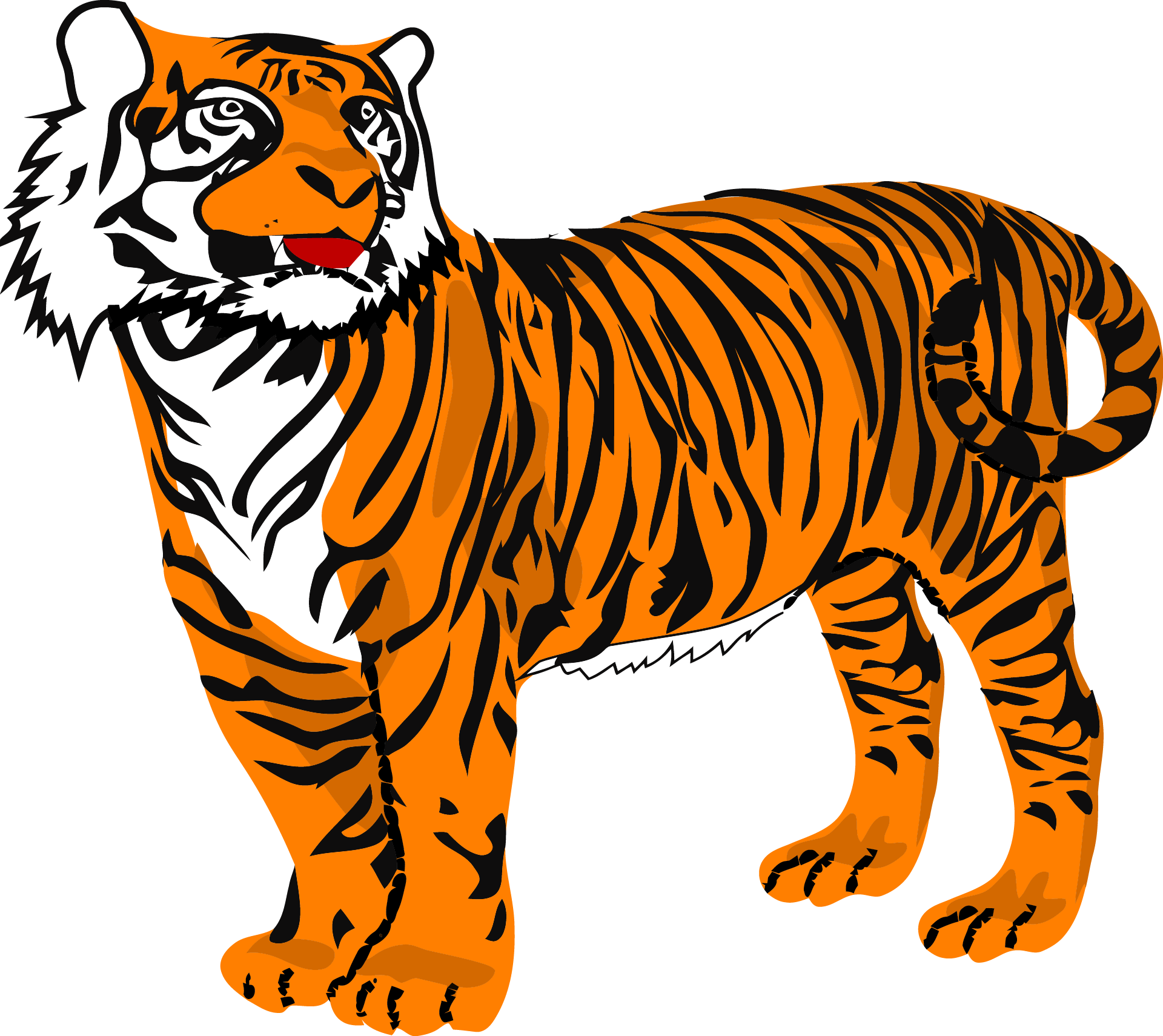 Illustrated Tiger Standing