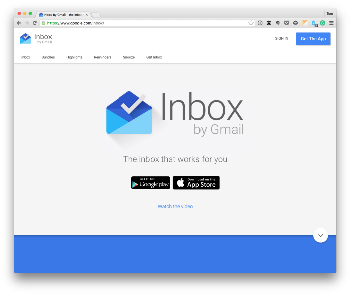 Inboxby Gmail Homepage Screenshot