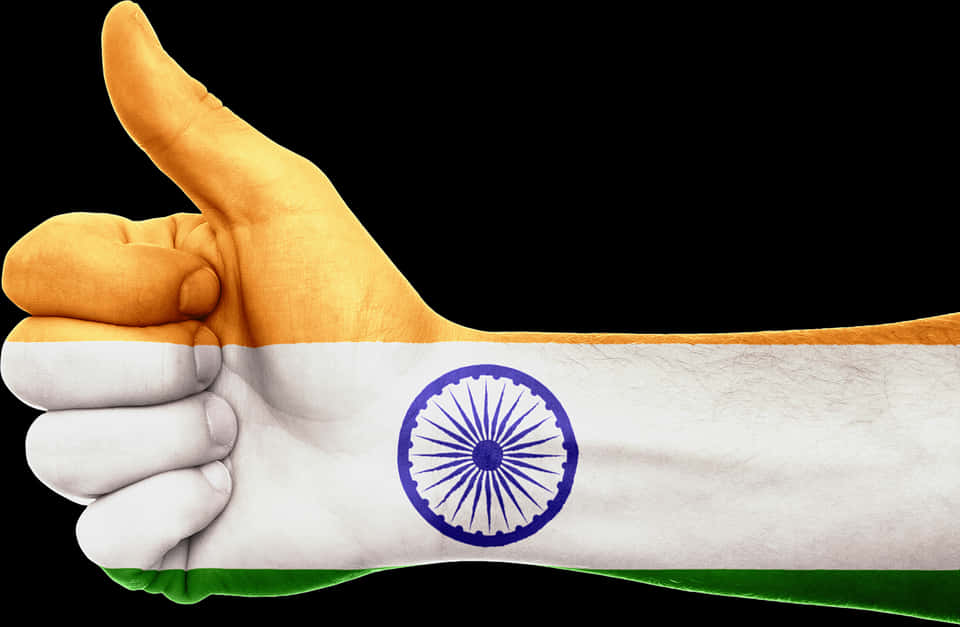 India Flag Thumbs Up Gesture