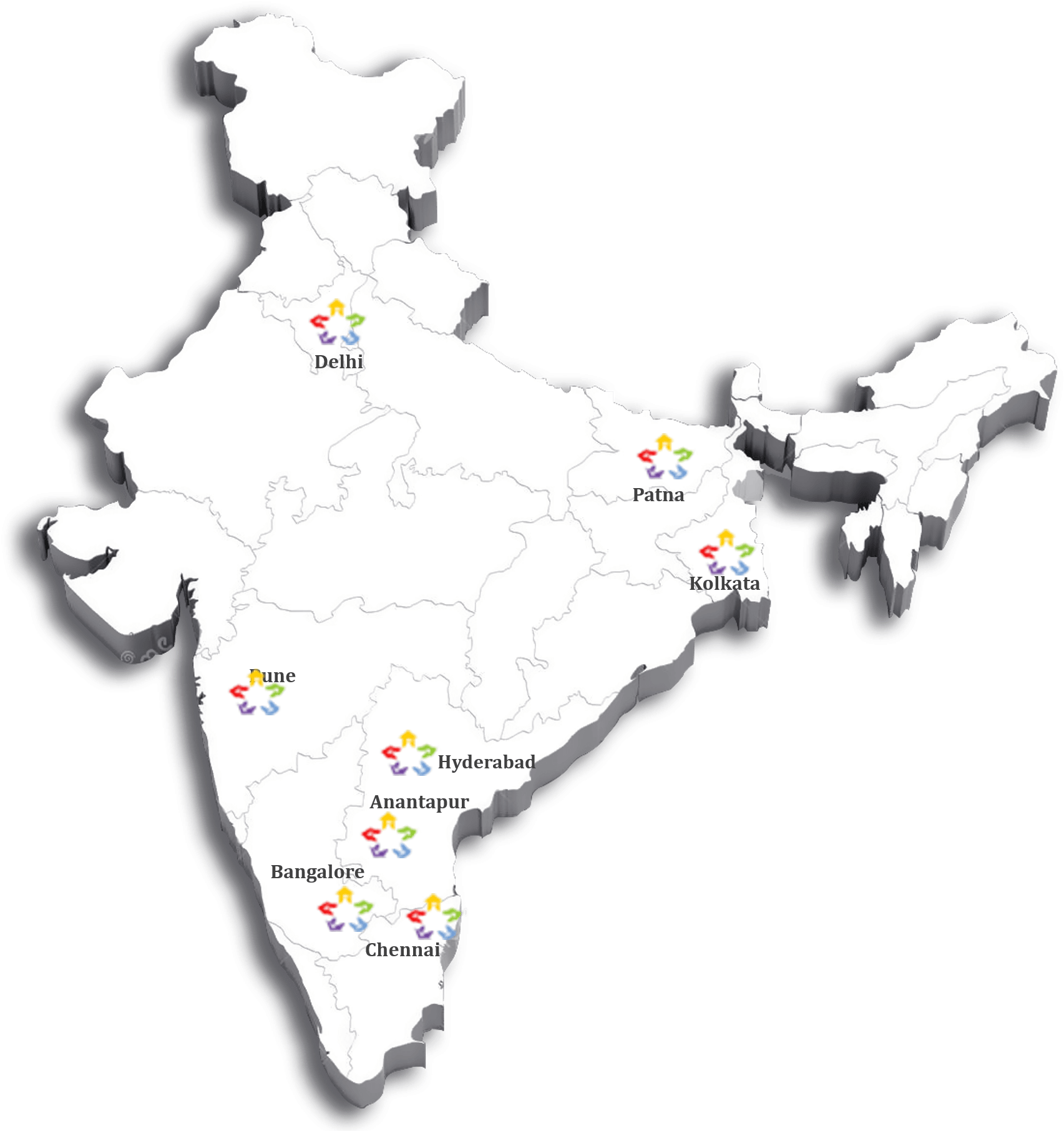 India Map Major Cities Marked