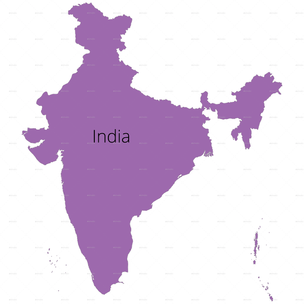 India Map Simplified Graphic