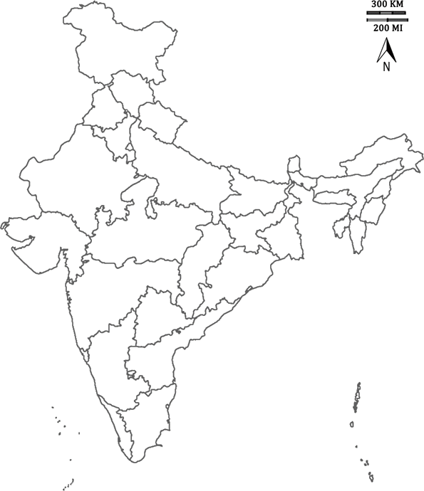 India_ Outline_ Map_ Vector