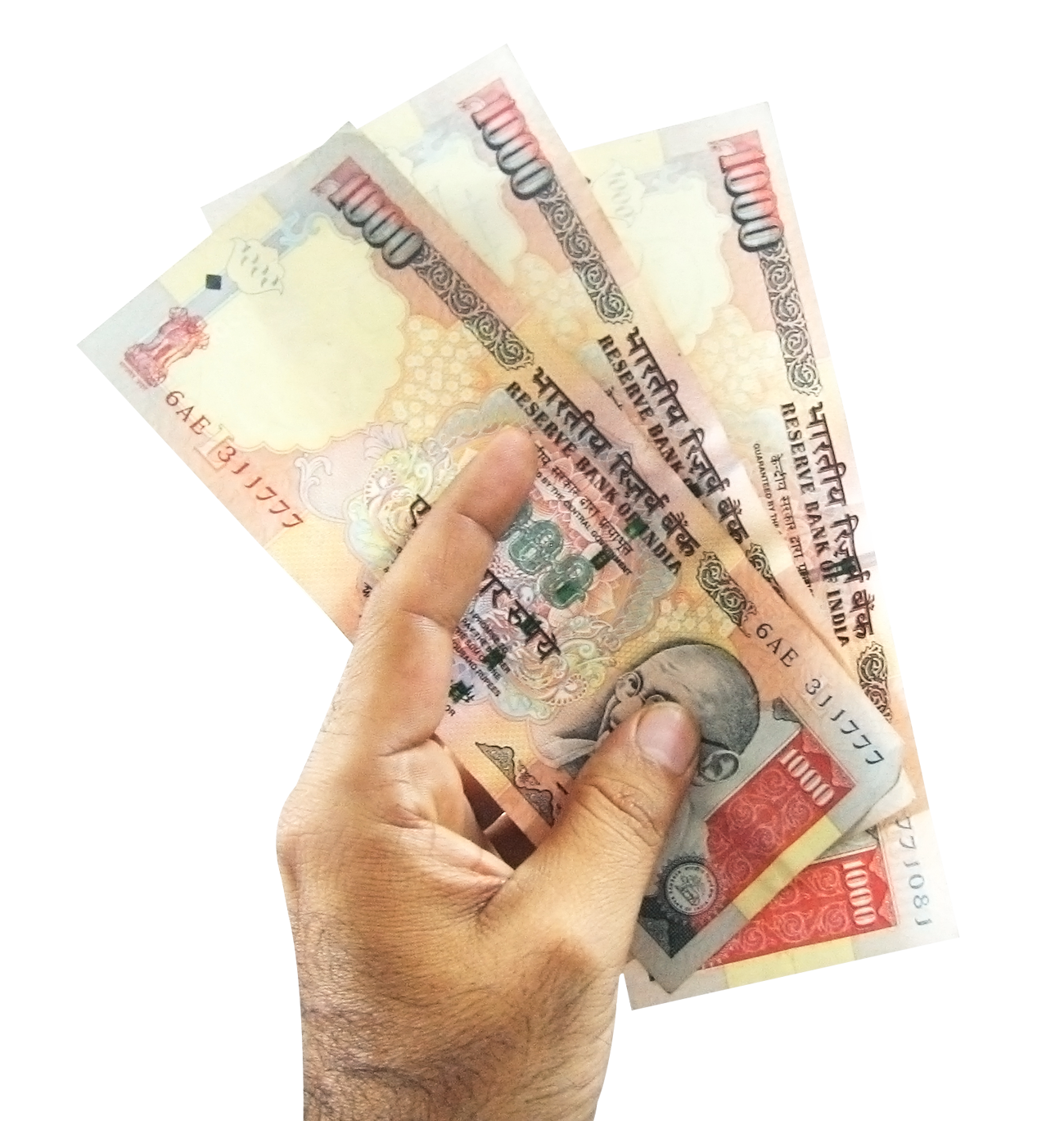 Indian Currency Notesin Hand