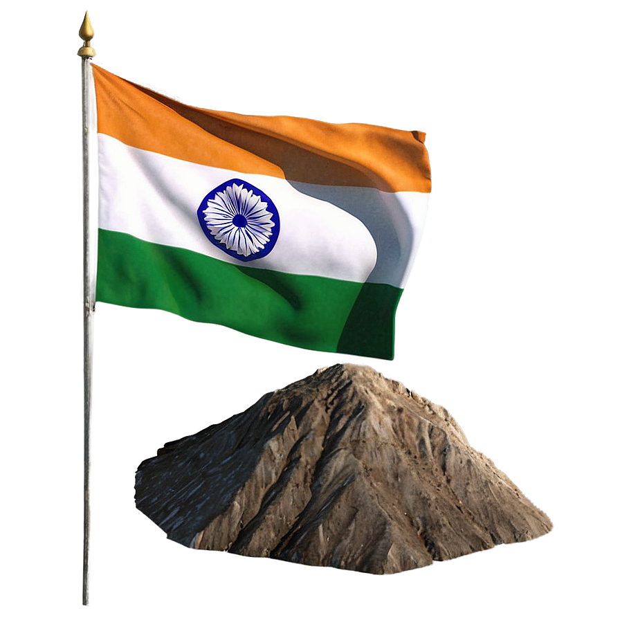 Indian Flag On Mountain Peak Png Rvw