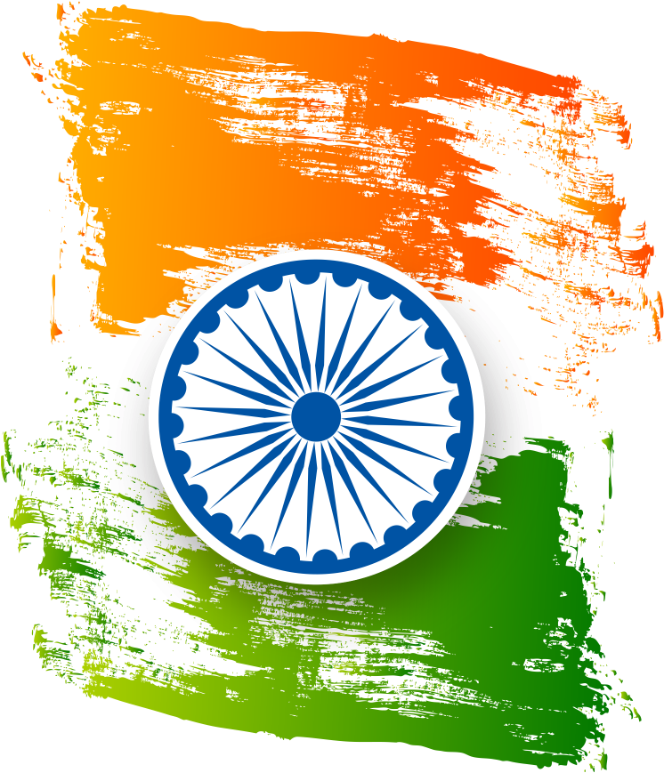 Indian Independence Day Ashoka Chakraand Tricolor Brushstrokes