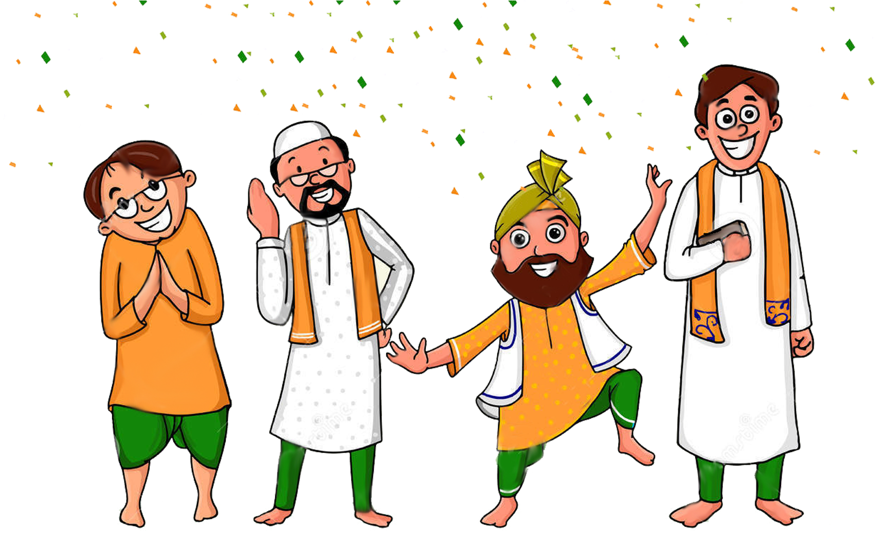 Indian Independence Day Celebration Cartoon