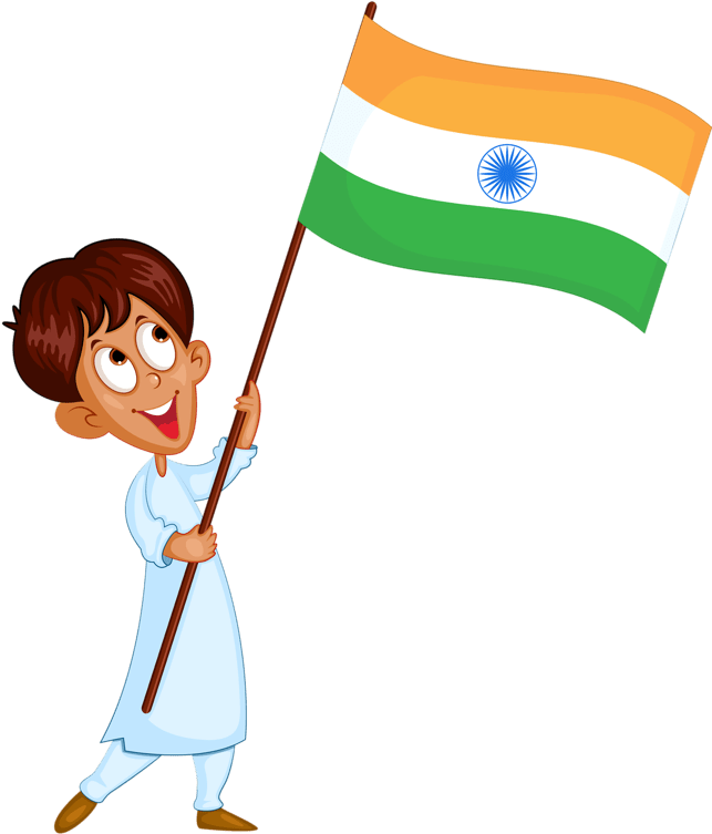 Indian Independence Day Child Holding Flag