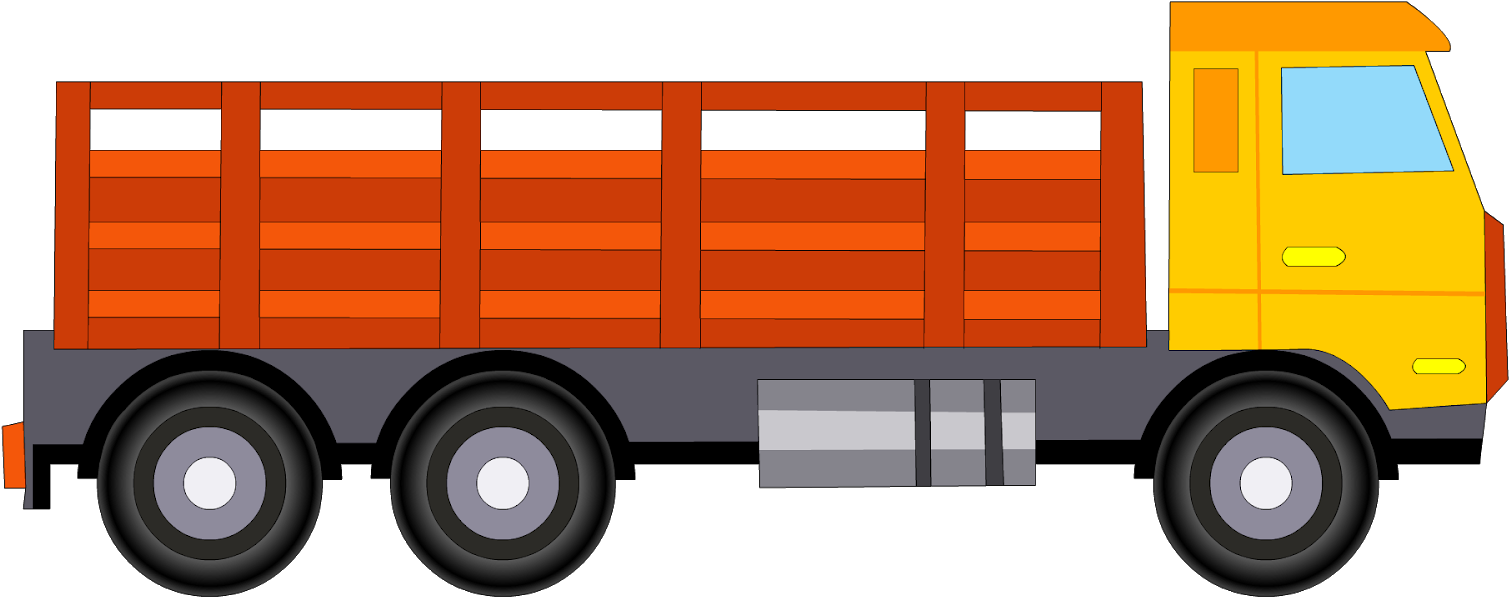 Indian Lorry Side View Vector Illustration