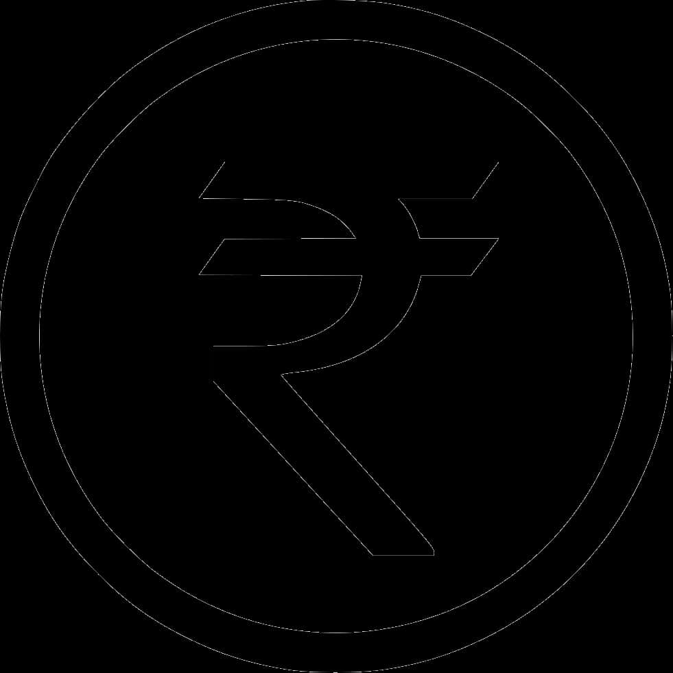 Indian Rupee Symbol Blackand White