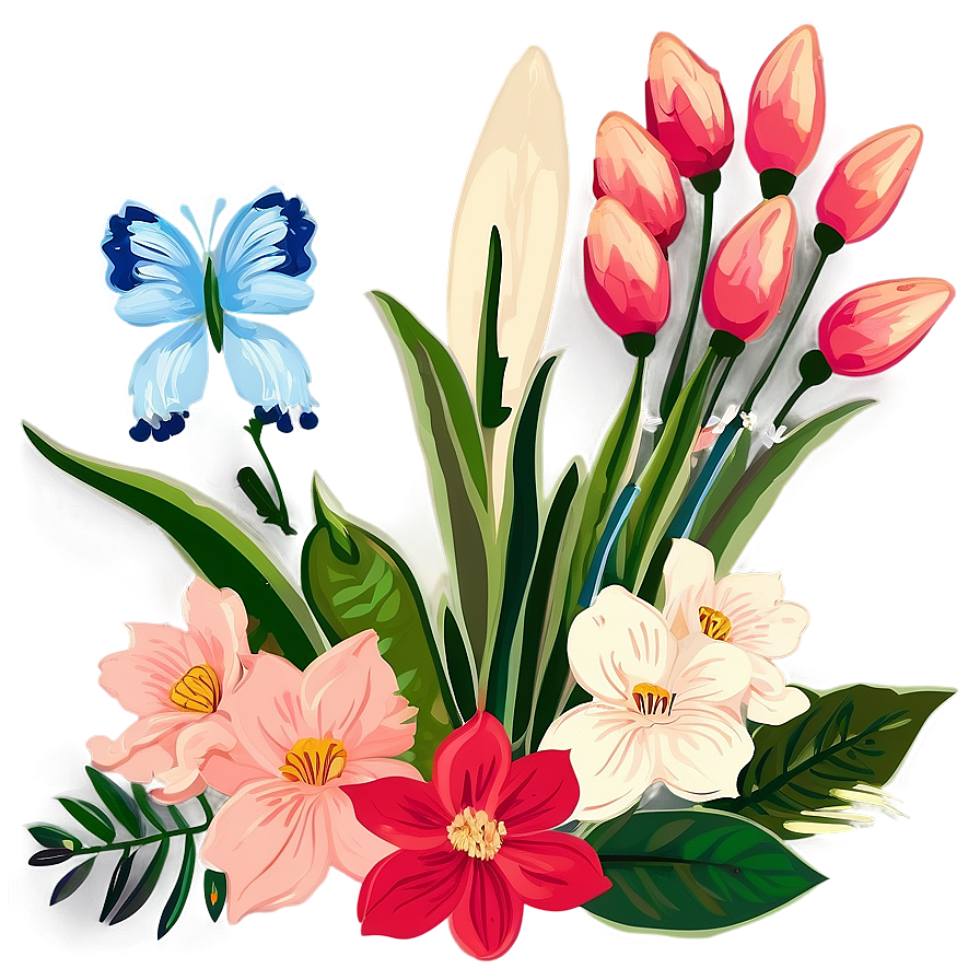 Indie Flower Bouquet Clipart Png 06252024