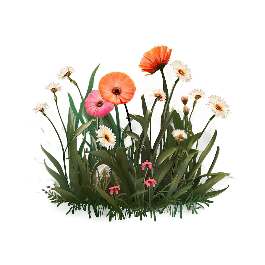 Indie Flower Field Landscape Png 76