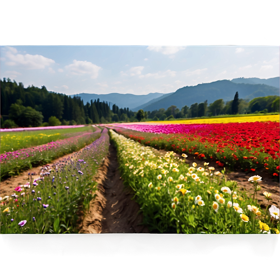 Indie Flower Field Landscape Png Cqp