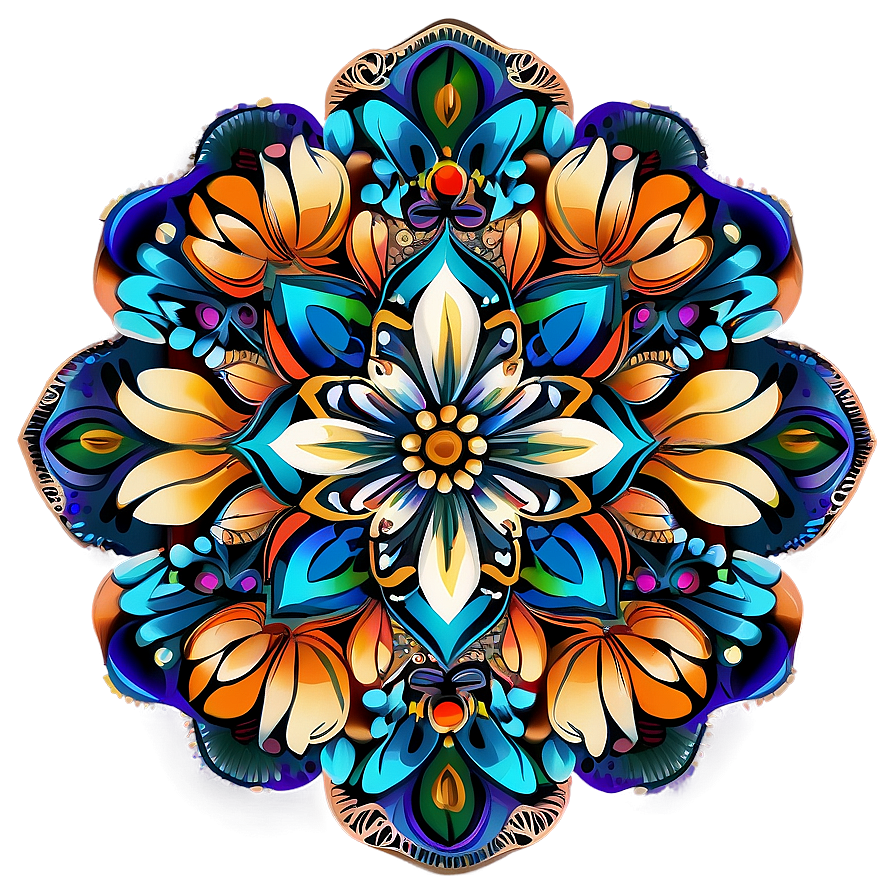 Indie Flower Mandala Design Png 88