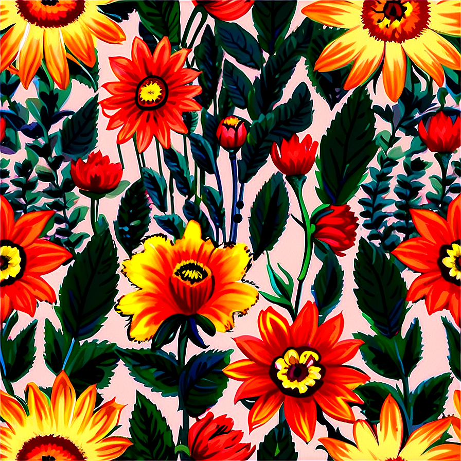 Indie Flower Seamless Pattern Png 11