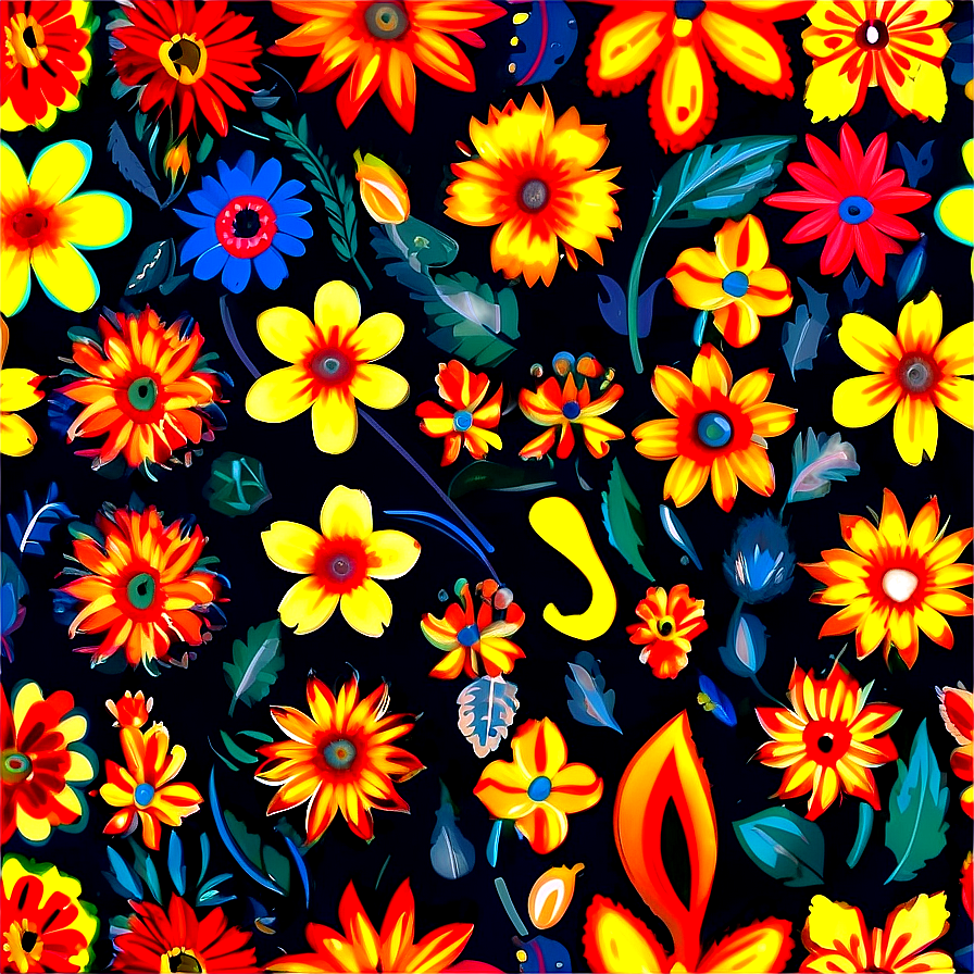 Indie Flower Seamless Pattern Png Lbg