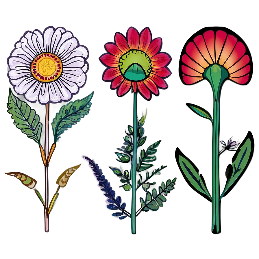 Indie Flower Tattoo Flash Png 30