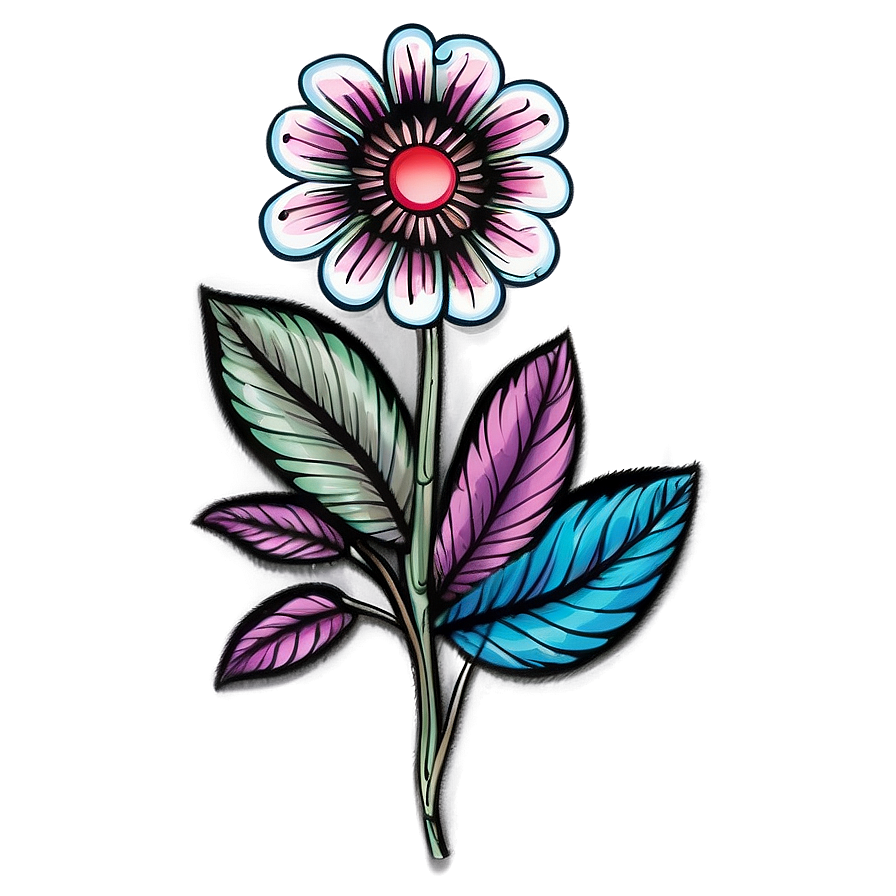 Indie Flower Tattoo Style Png Jda23