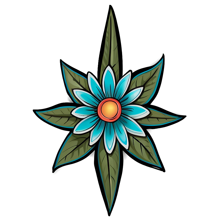 Indie Flower Tattoo Style Png Pqj12