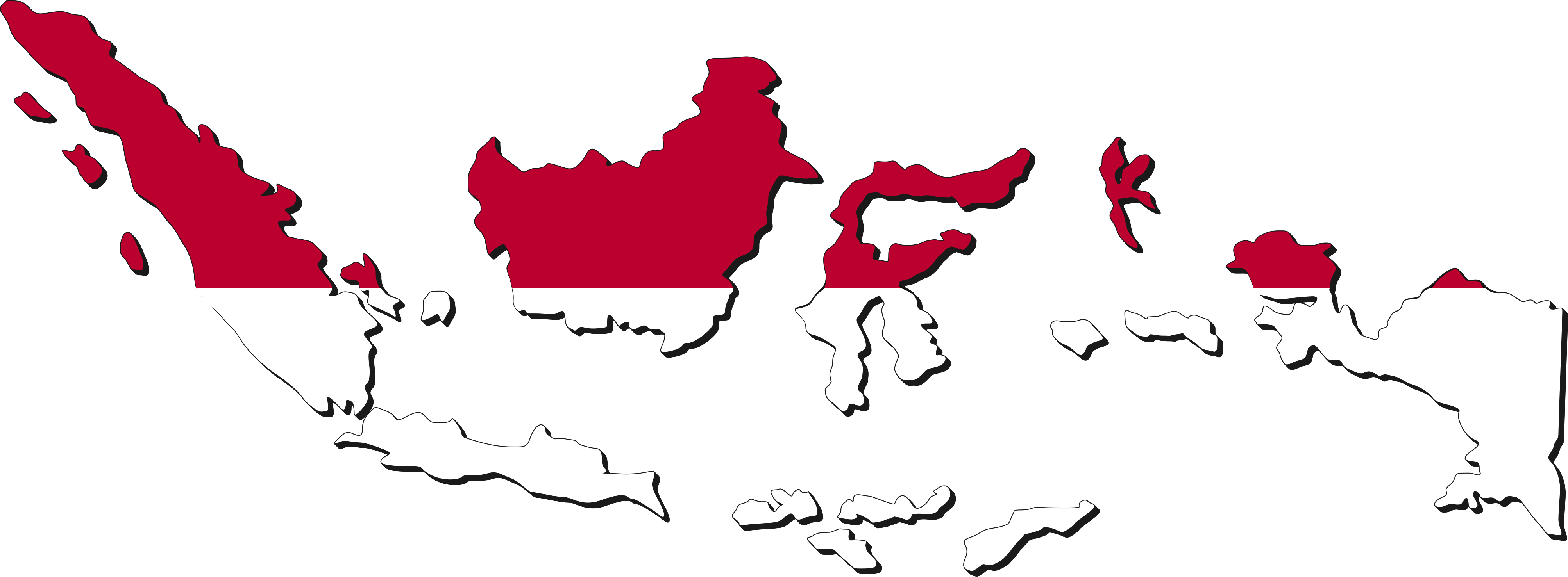 Indonesia Flag Map Silhouette