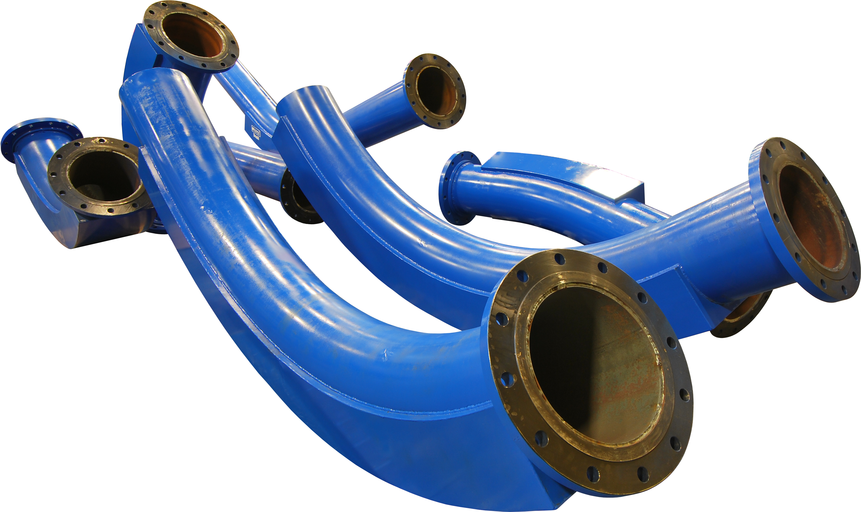 Industrial Blue Pipeswith Flanges