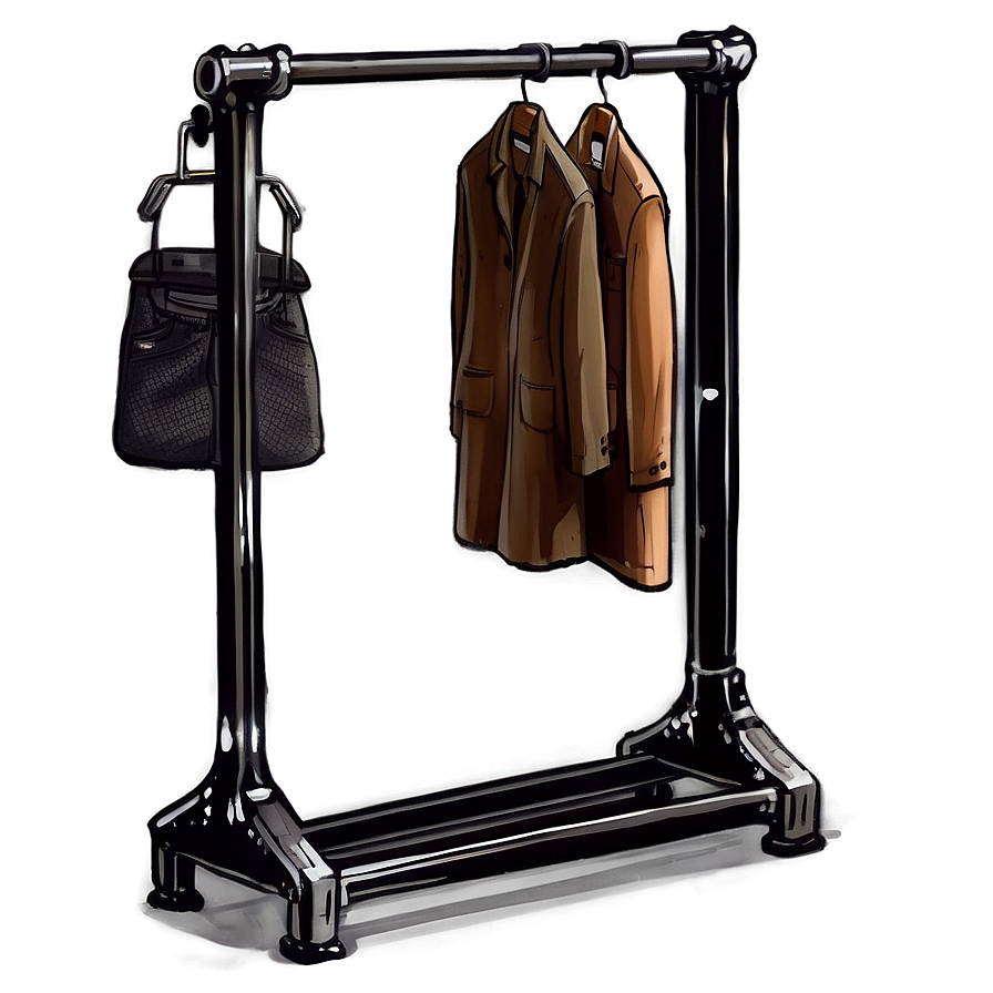 Industrial Clothes Rack Png 06272024