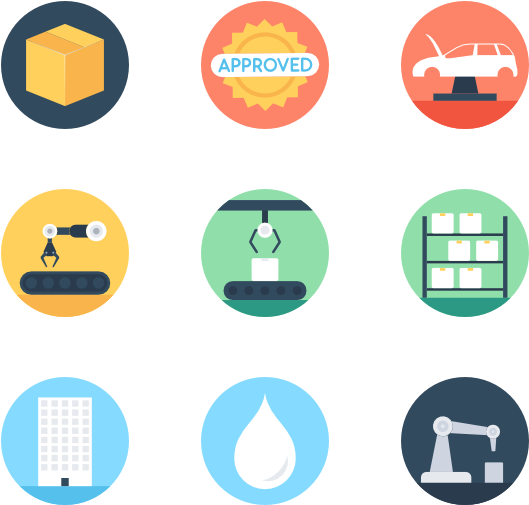 Industrial Process Icons Set