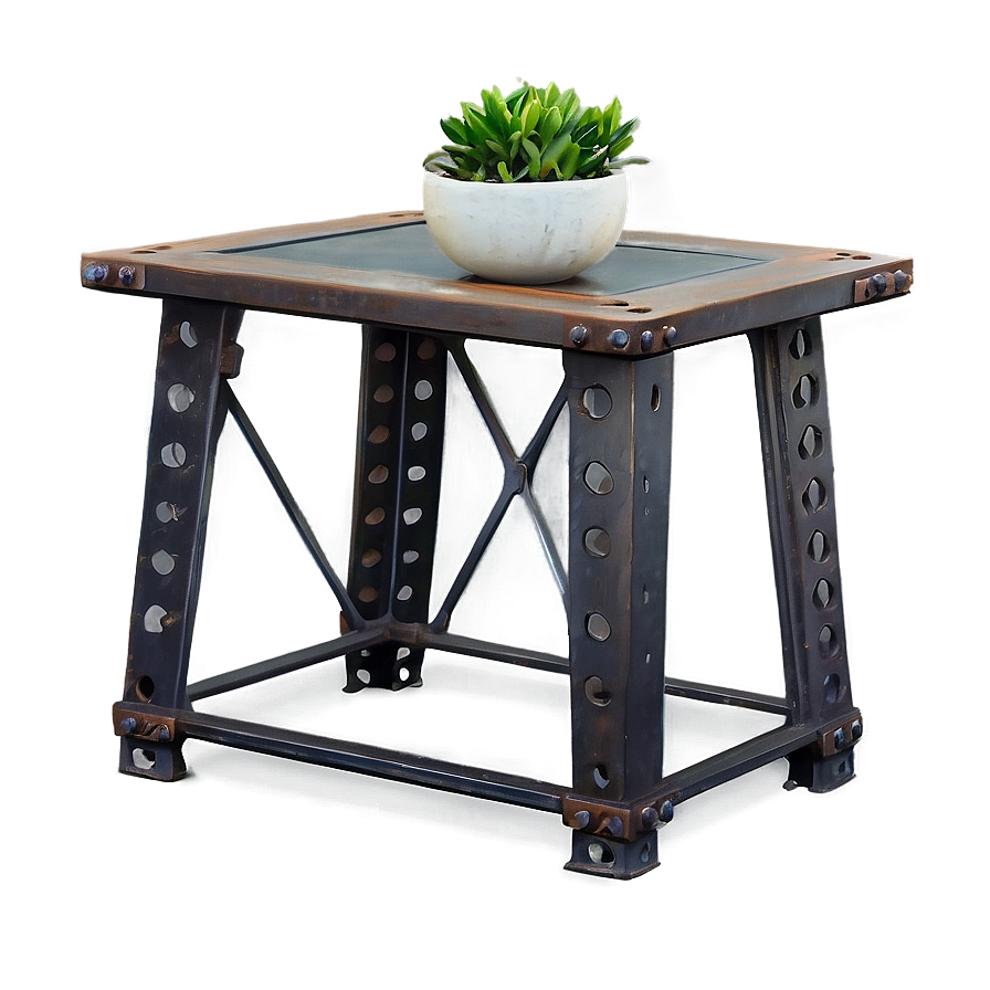 Industrial Style End Table Png 06292024