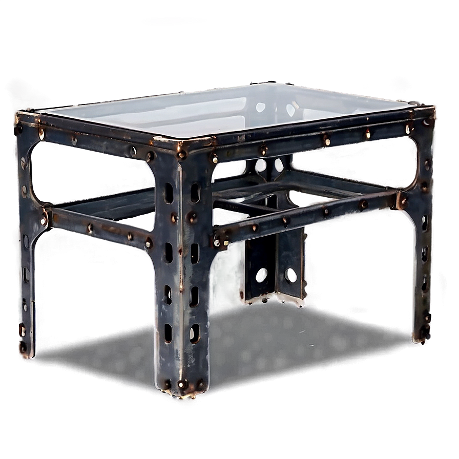 Industrial Style Glass Table Png Vna37