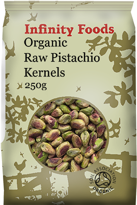 Infinity Foods Organic Raw Pistachio Kernels Packaging