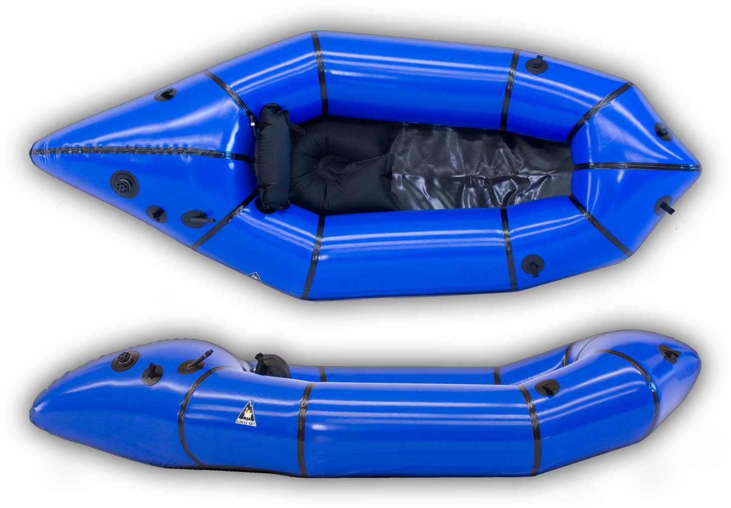 Inflatable Blue Raft Topand Side View