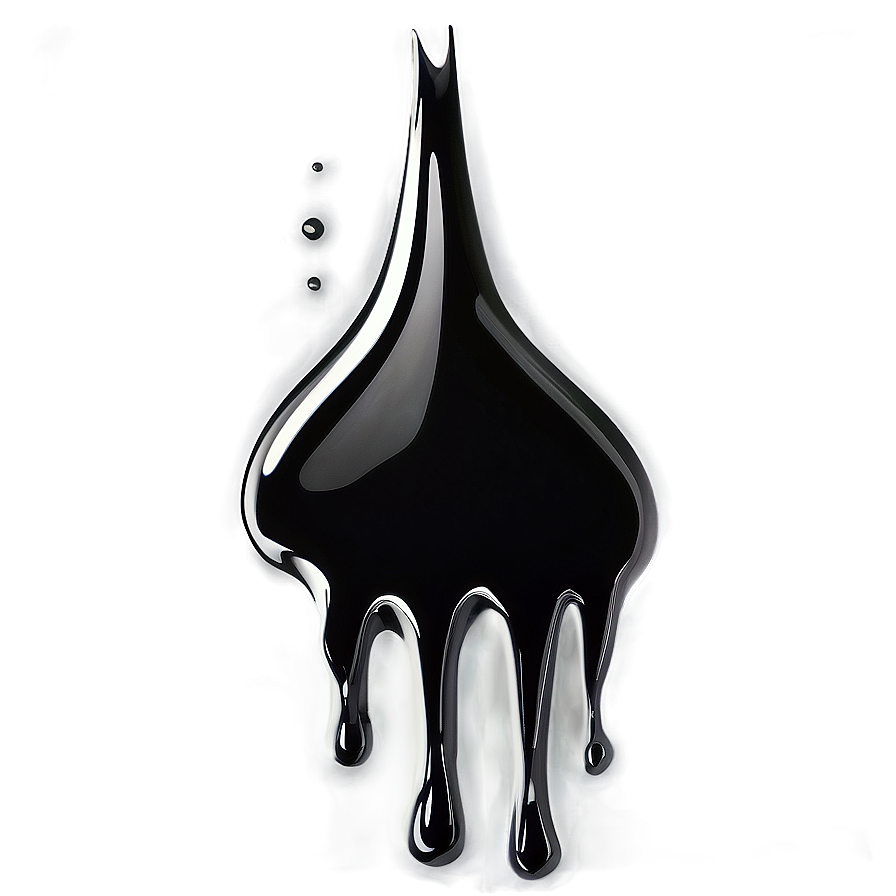 Ink Paint Drip Black Png 06122024