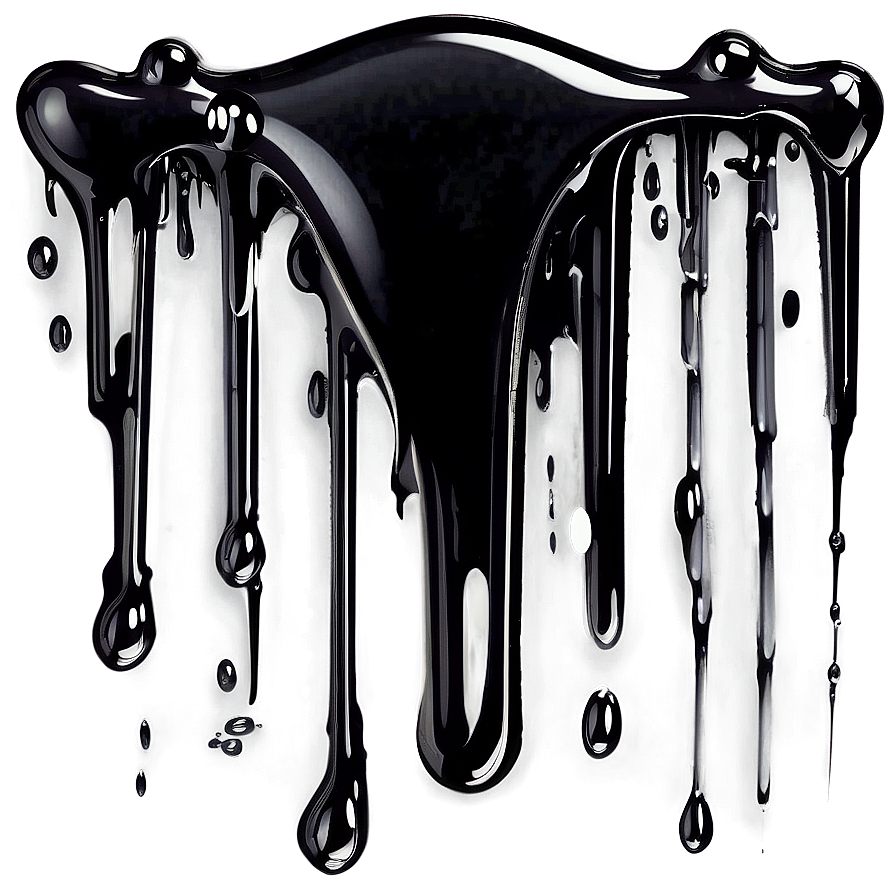 Ink Paint Drip Black Png 06122024