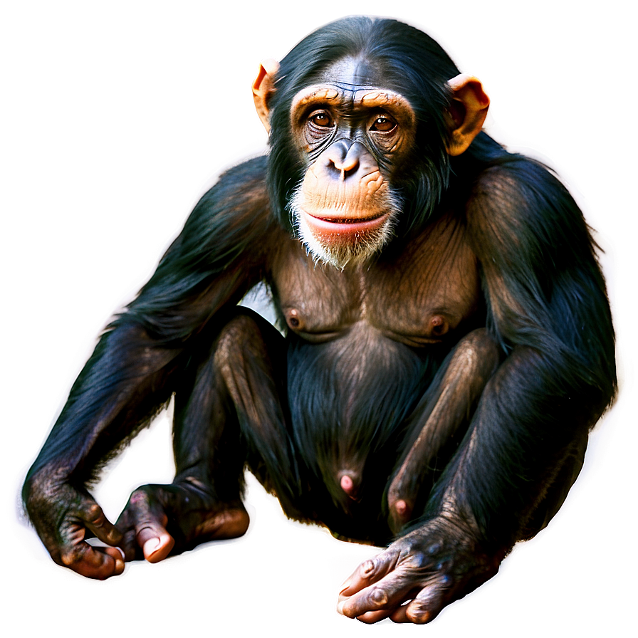 Insightful Chimpanzee Looking Png Yec