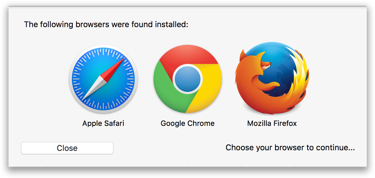 Installed Browsers Prompt Screen