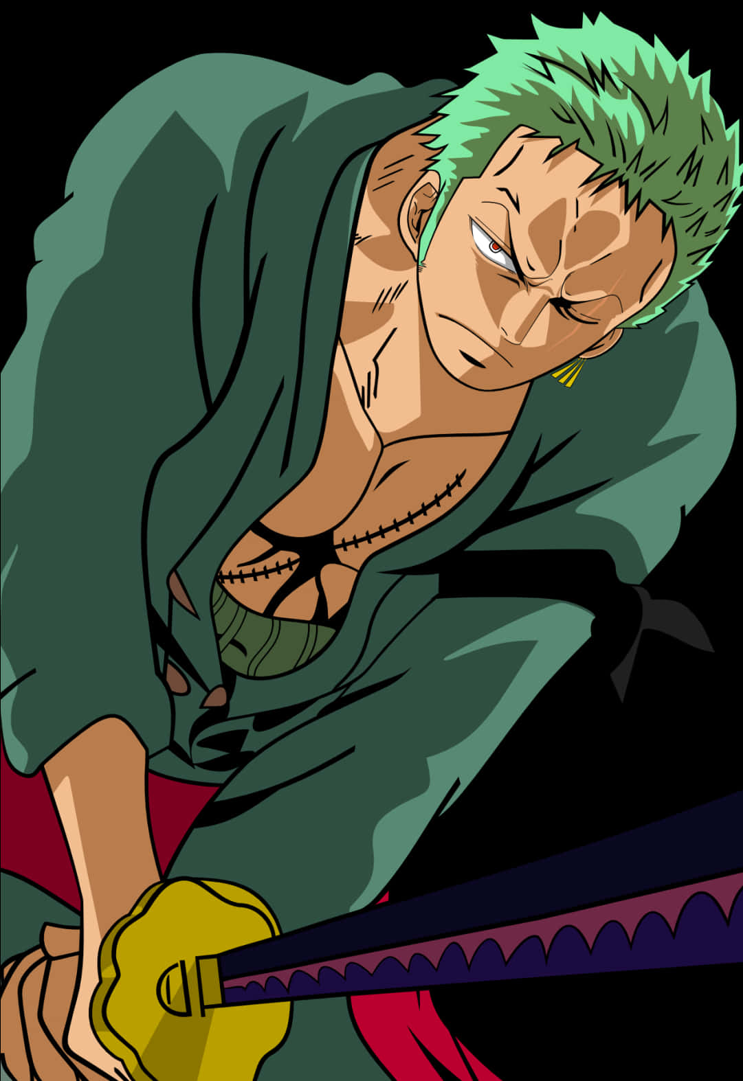 Intense_ Anime_ Swordsman_ Zoro