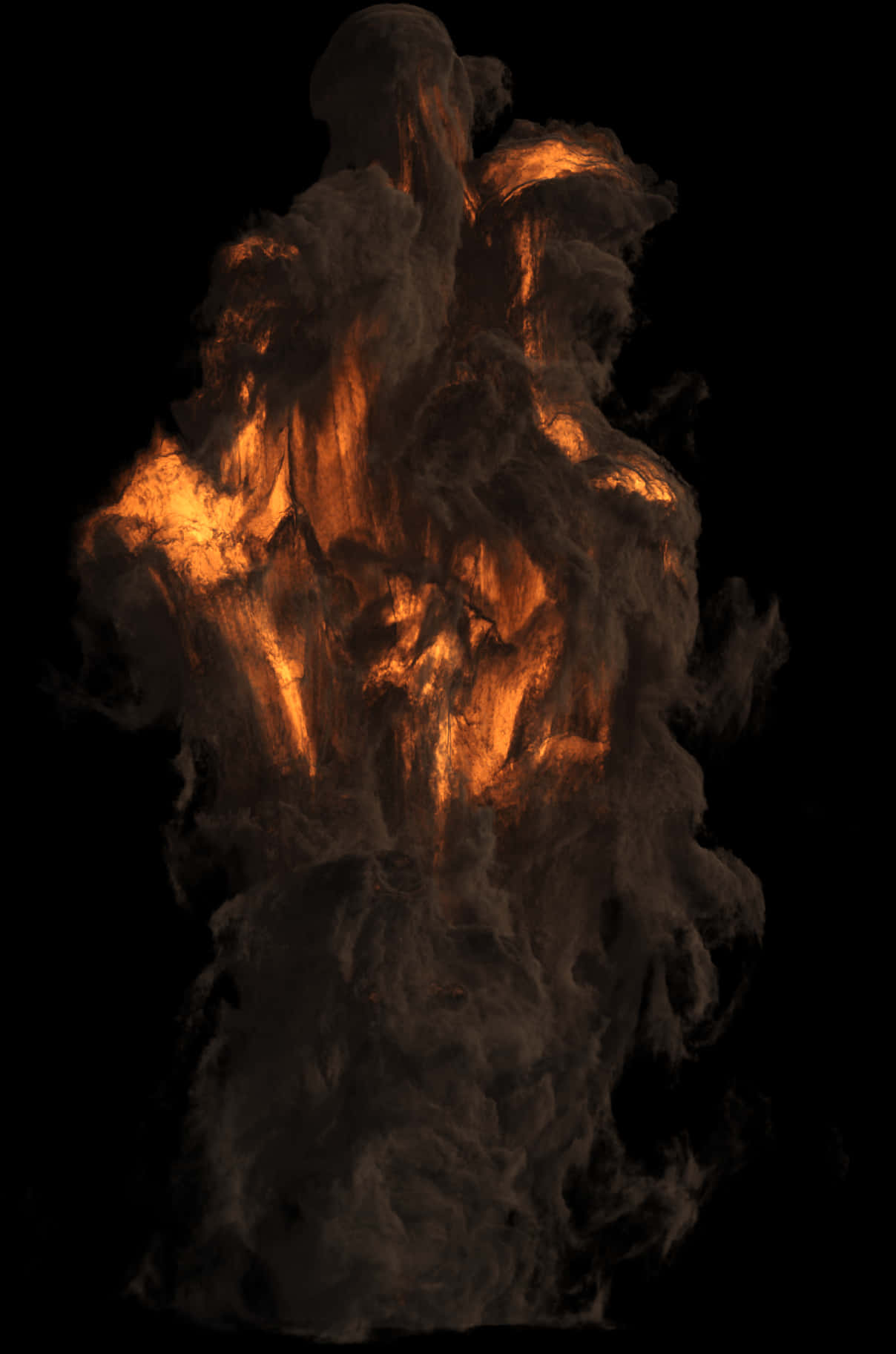 Intense_ Fire_ Smoke_ Against_ Dark_ Background