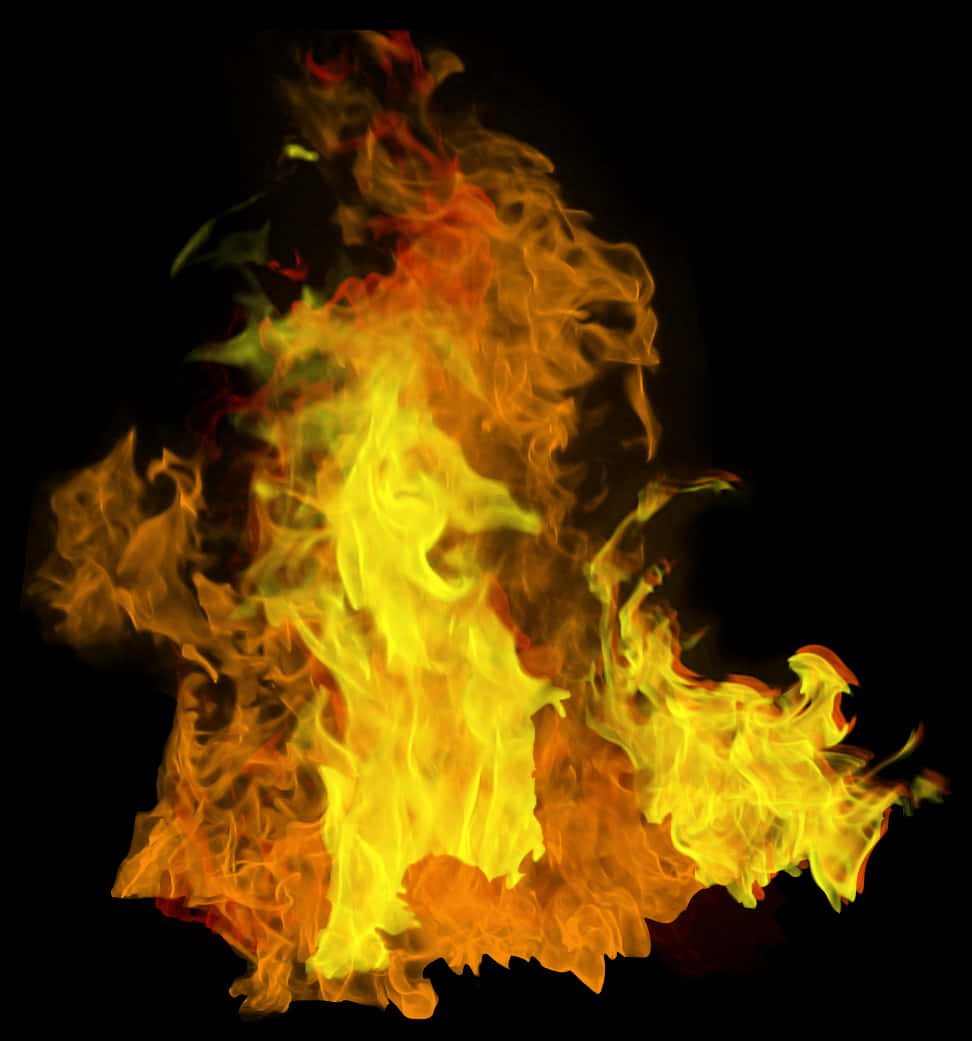 Intense_ Flame_ Isolated_on_ Black