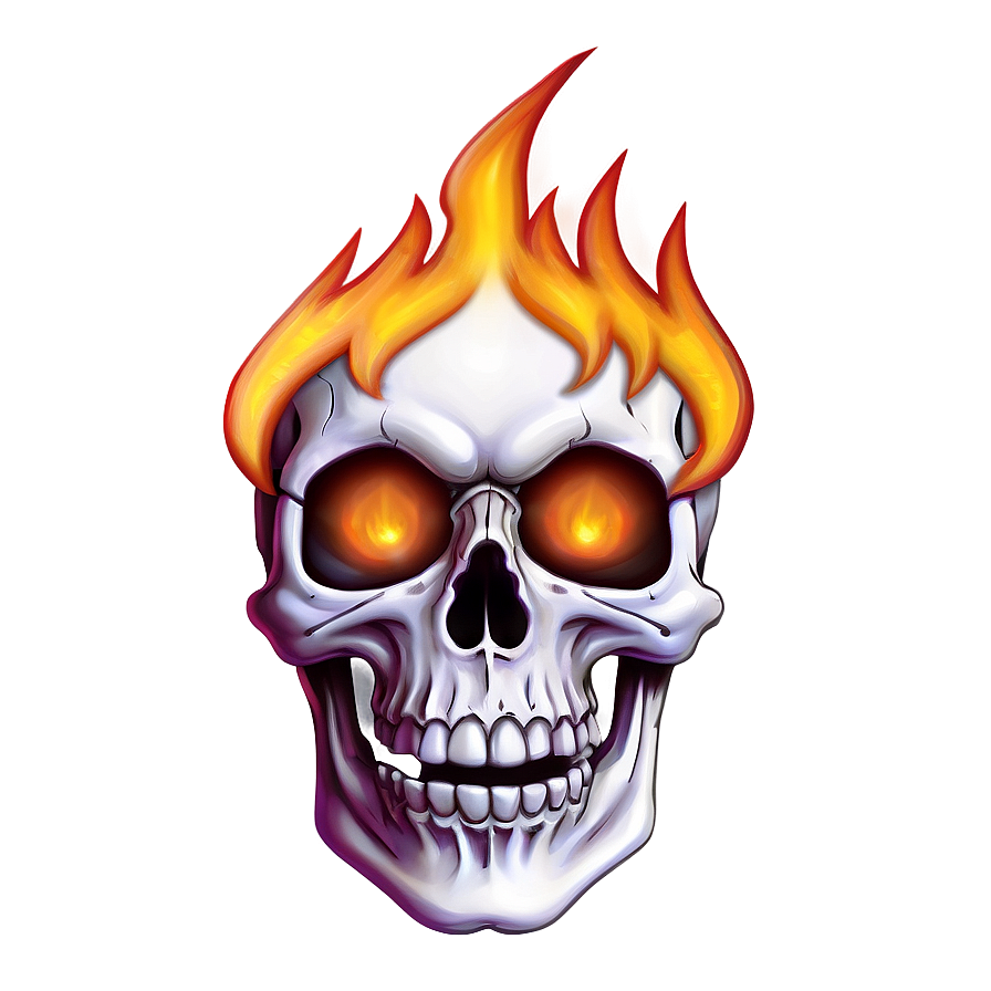 Intense Flame Skull Png Kfa