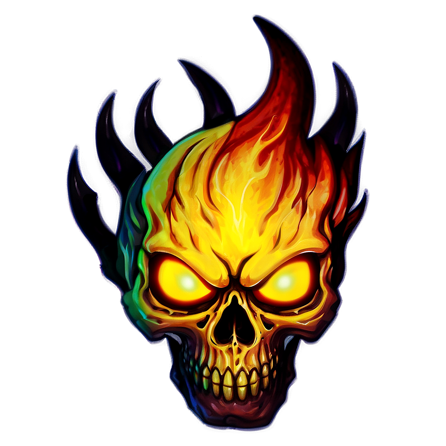 Intense Flame Skull Png Ypp